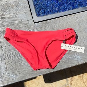 VITAMIN A, Bikini Bottom, Coral/Pink, Size 10/L